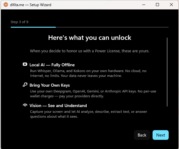 Wizard — Features showcase