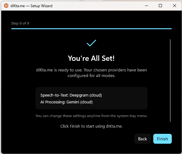 Wizard — You're All Set