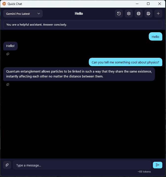 Quick Chat Window